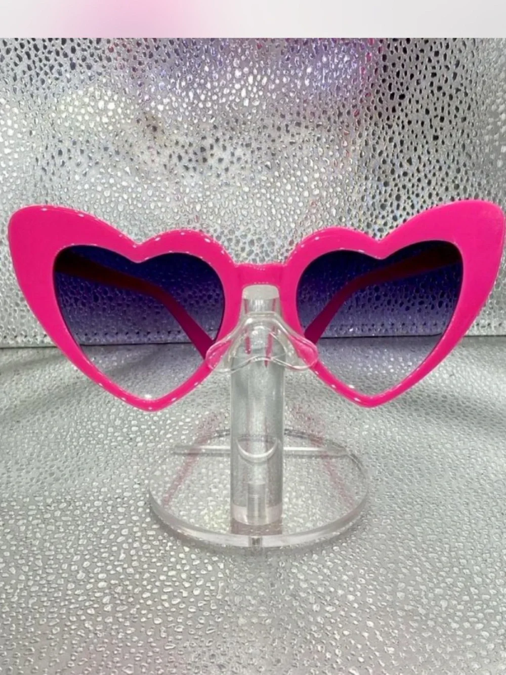 *** Hot Posh Pink  ^^^ Heart-Shaped Sunglasses ***
